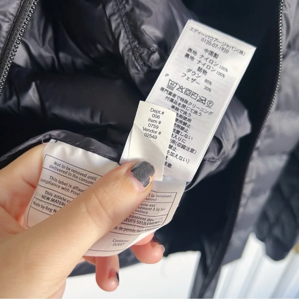 Eddie Bauer • CirrusLite Down Hooded Jacket black puffer quilted winter snow 650 - Picture 10 of 12